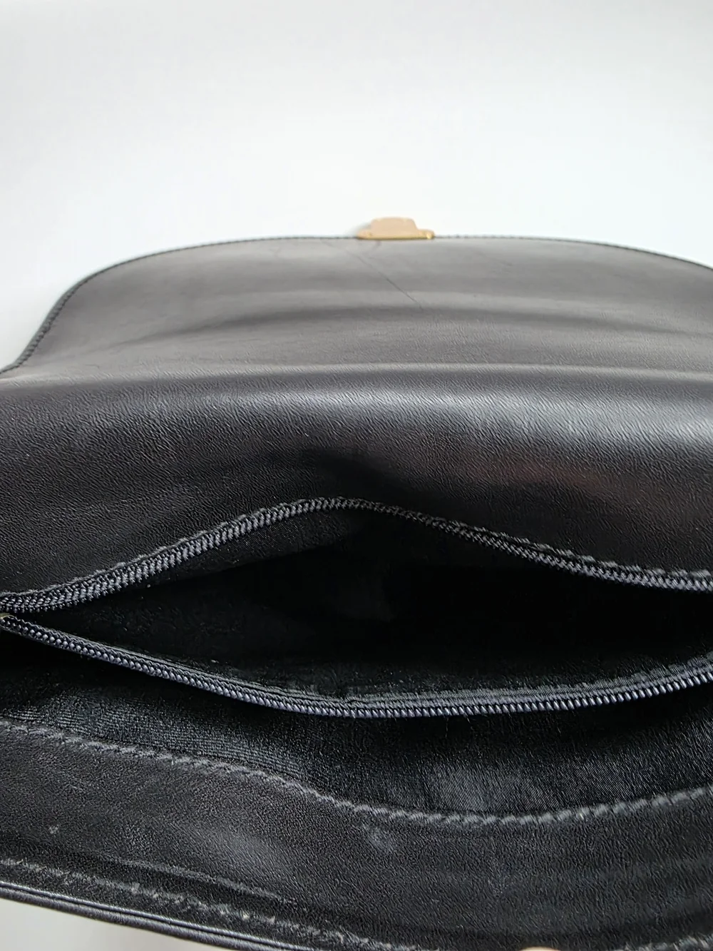 Vintage ESCADA Black Leather Saddle Crossbody Bag